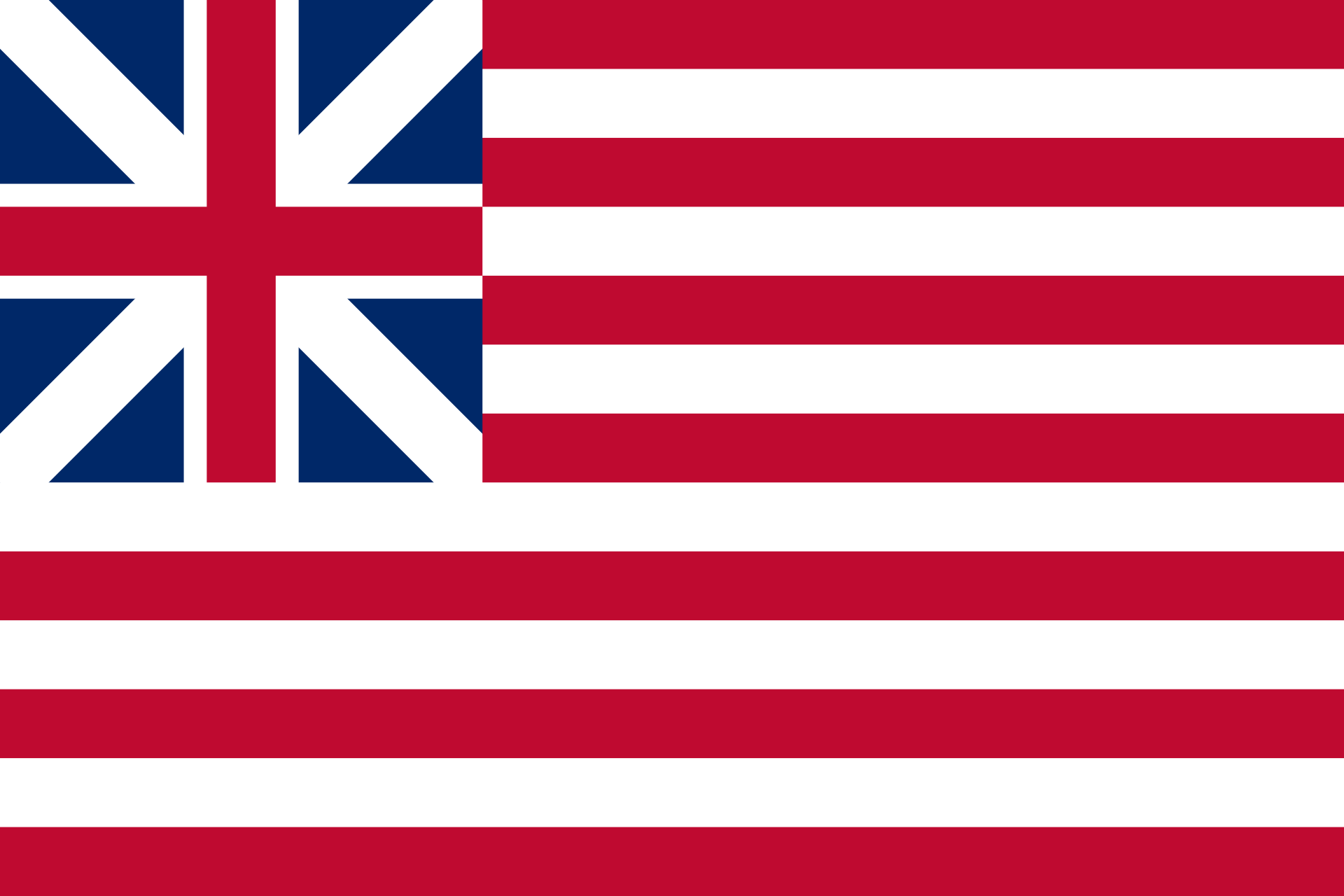 First flag of USA known as Grand Union Flag