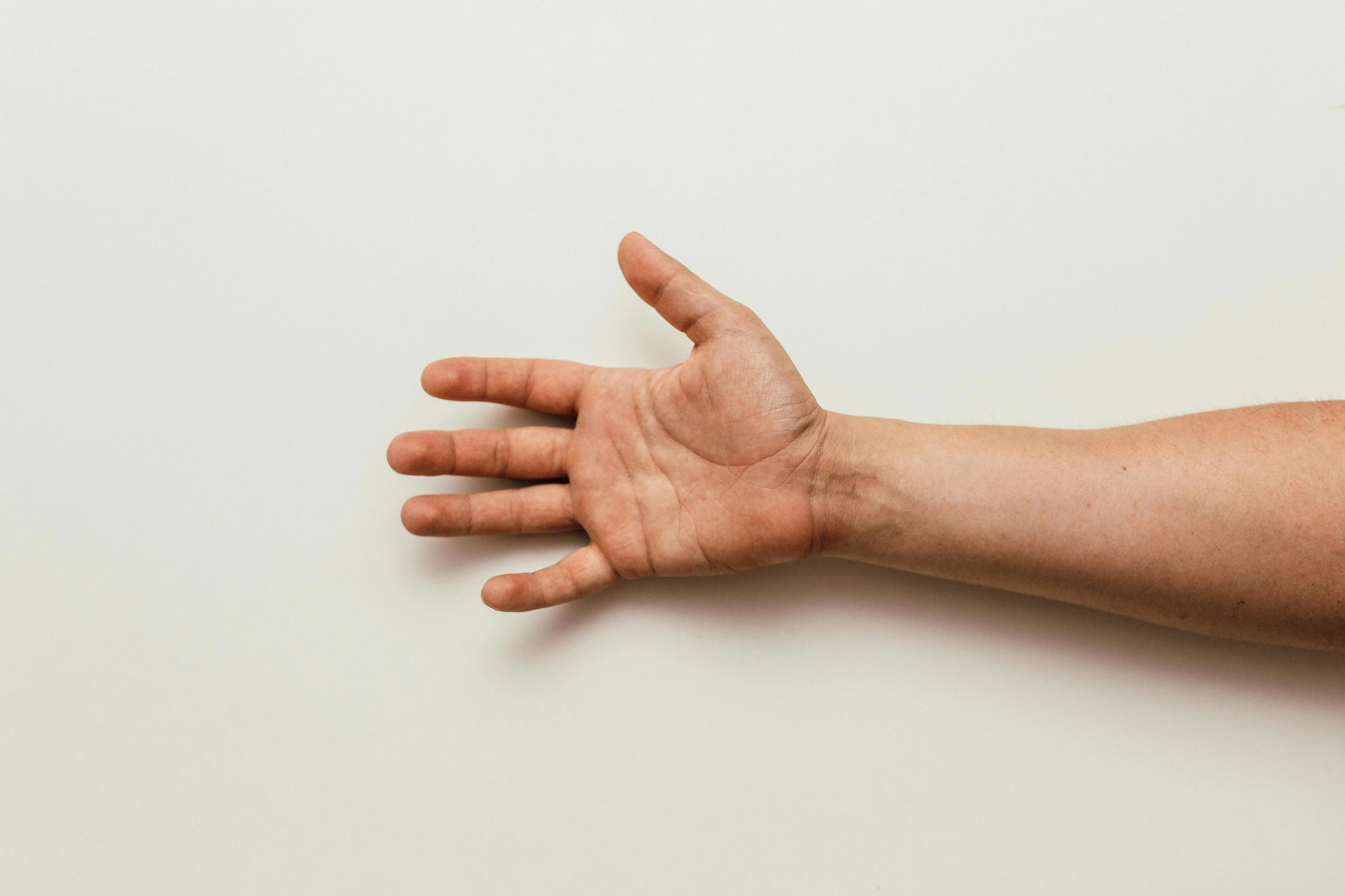 Hands on a white background